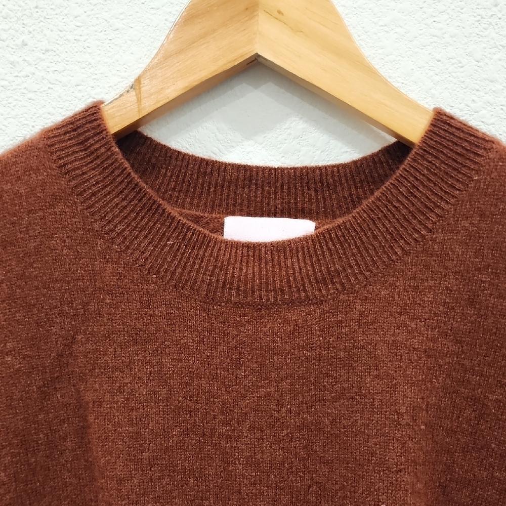 Crush Cashmere Lucca Crew Neck Tank In Warm Brown, Size Large - Picture 2 of 9